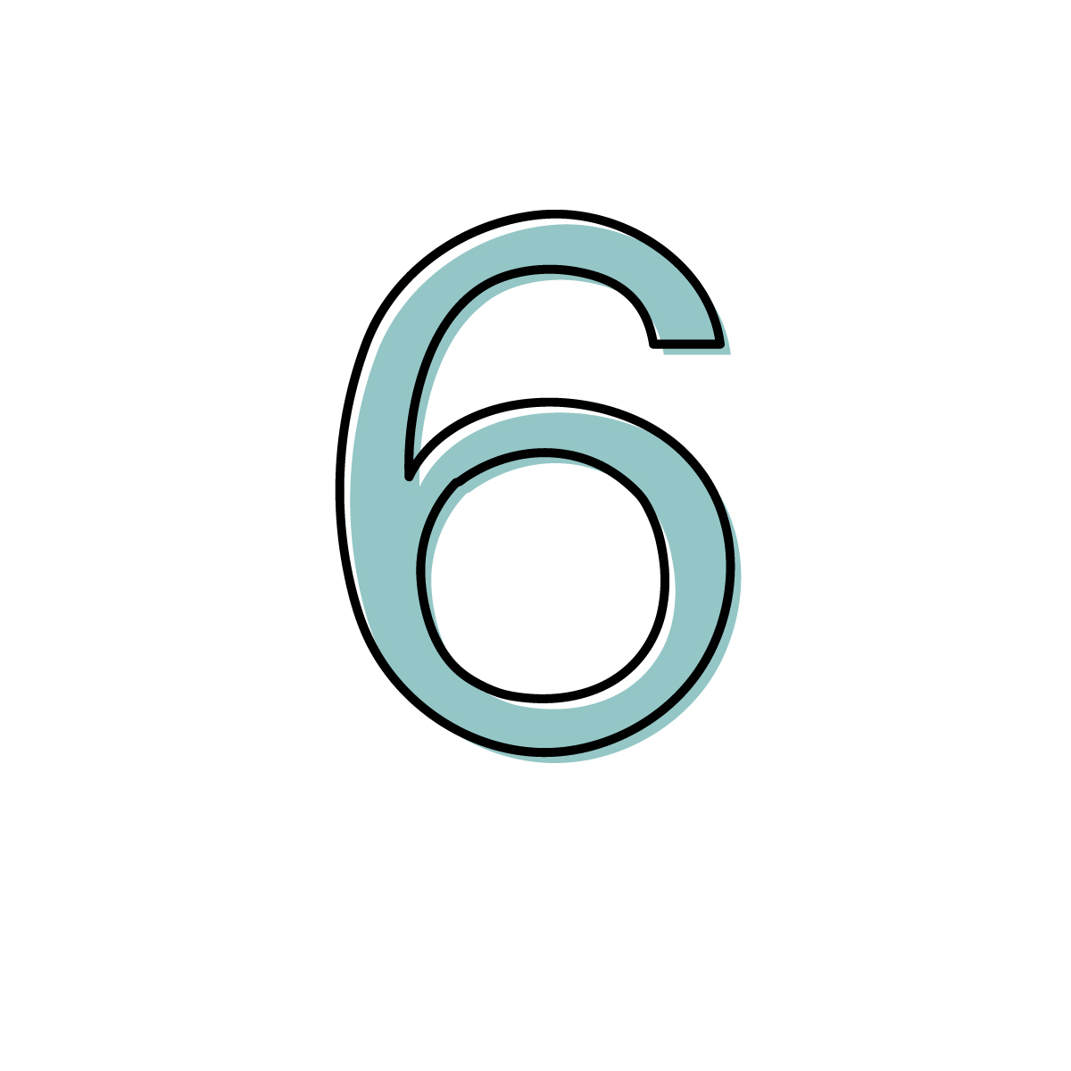 アラビア数字の6のイラスト