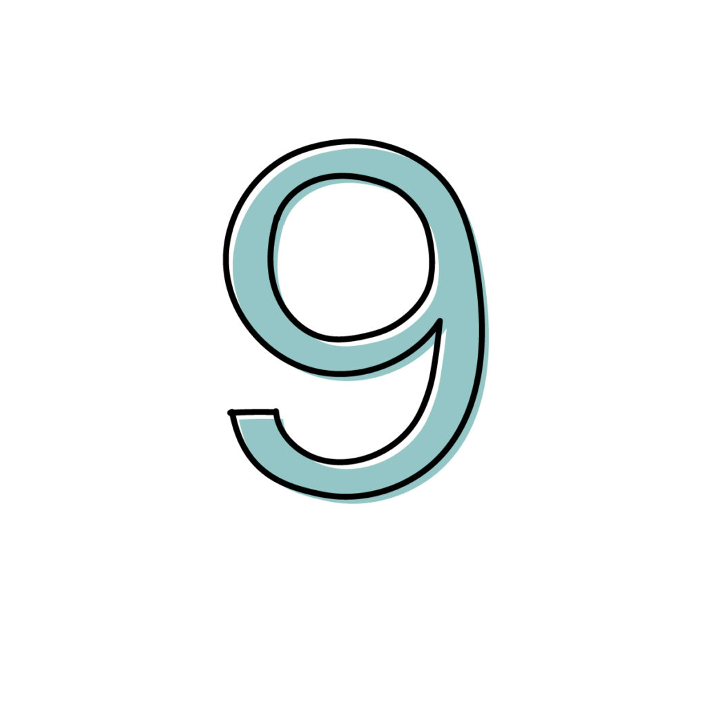 数字の9のイラスト