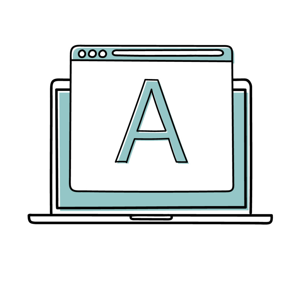 ABテストのAパターンを表示したパソコンのイラスト